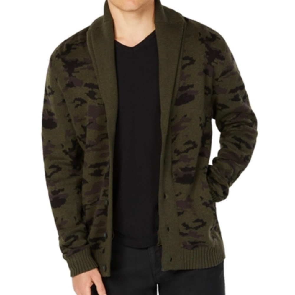 Men's American Rag Shawl Collar Camo Cardigan - NWT Size S